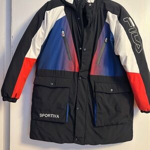 Vintage FILA Young Men Ski Jacket, Red, Black and Blue
